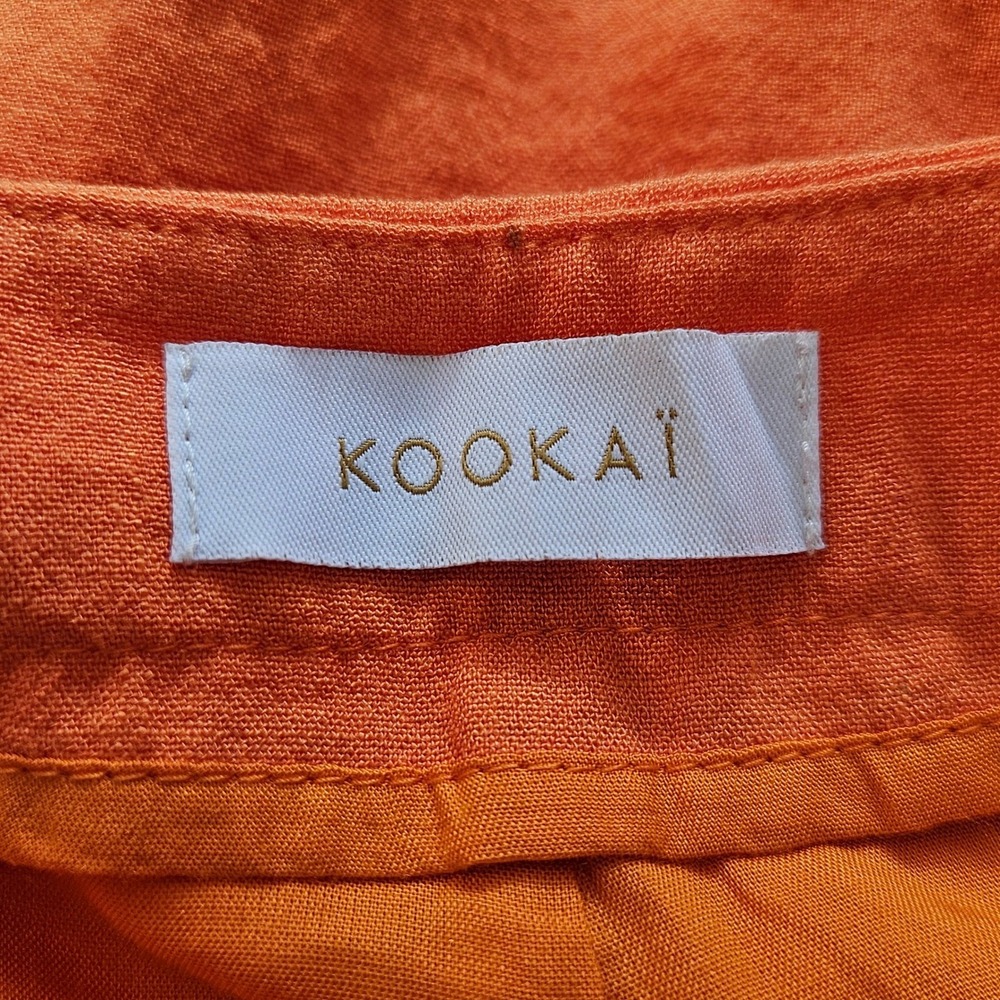 KOOKAÏ Orange Wide Leg Pants Women's Size 36 EU Tailored Trousers - Picture 3 of 12